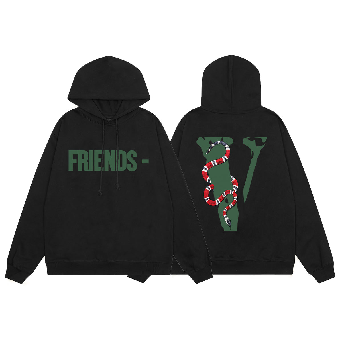 Vlone Friends Big V Logo American Style Unisex Hoodie