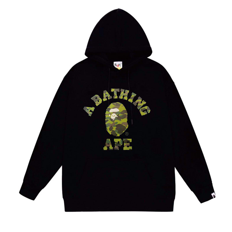 BAPE Ape Head Graphic Hoodie Camo Print Loose Cotton Pullover