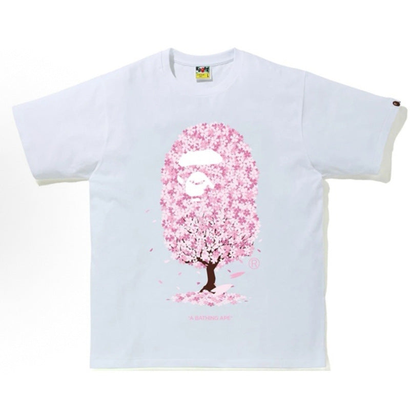 BAPE Ape Head Camo Shark Print Crew Neck Short Sleeve T‑Shirt Unisex