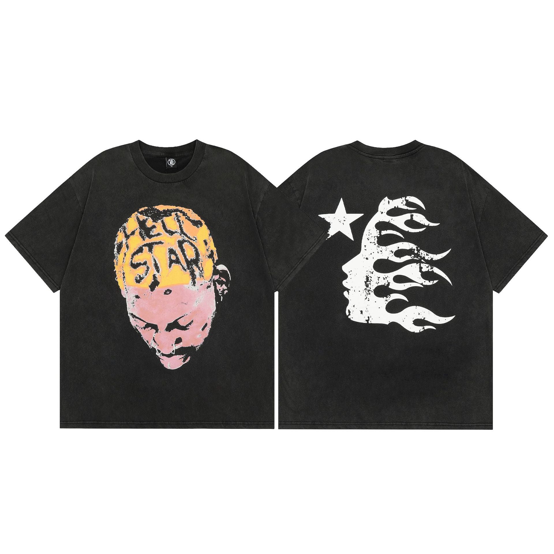Hellstar Multi‑Graphic Print Crew Neck Short Sleeve Tee Unisex