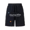 Washed Vintage Letter Print Raw Edge Streetwear Drawstring Sweat Shorts