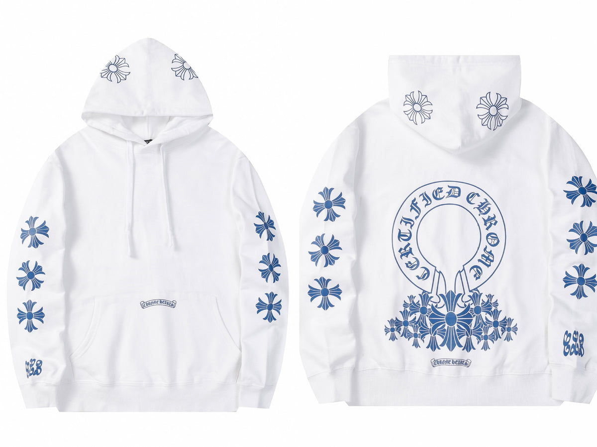 Chrome Hearts Horseshoe Cross Hoodie Goth Streetwear Graphic Pullover