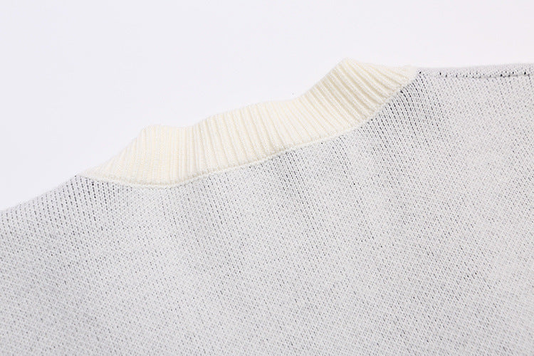Off-White Moon Letter Pattern Knit Cardigan Sweater Unisex