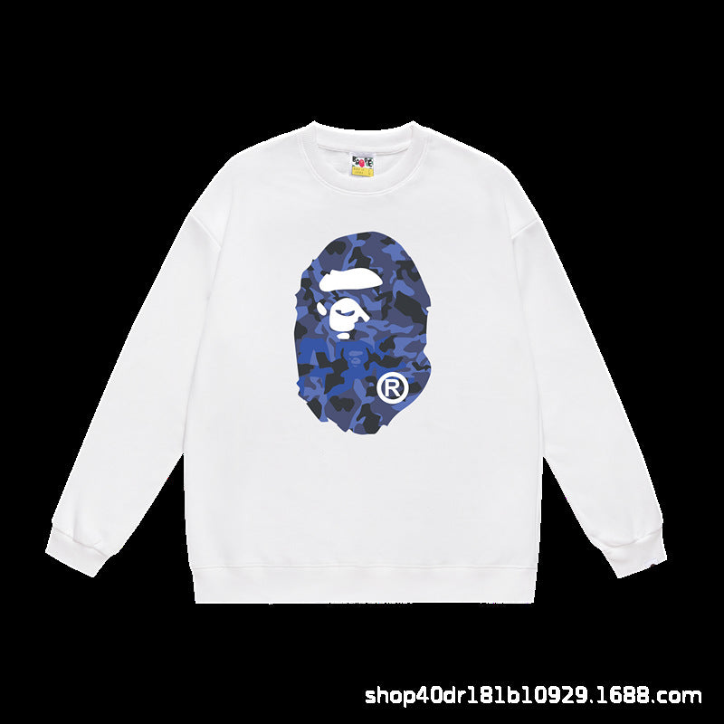 BAPE Crewneck Sweatshirt Ape Head Multi Graphic Street Pullover