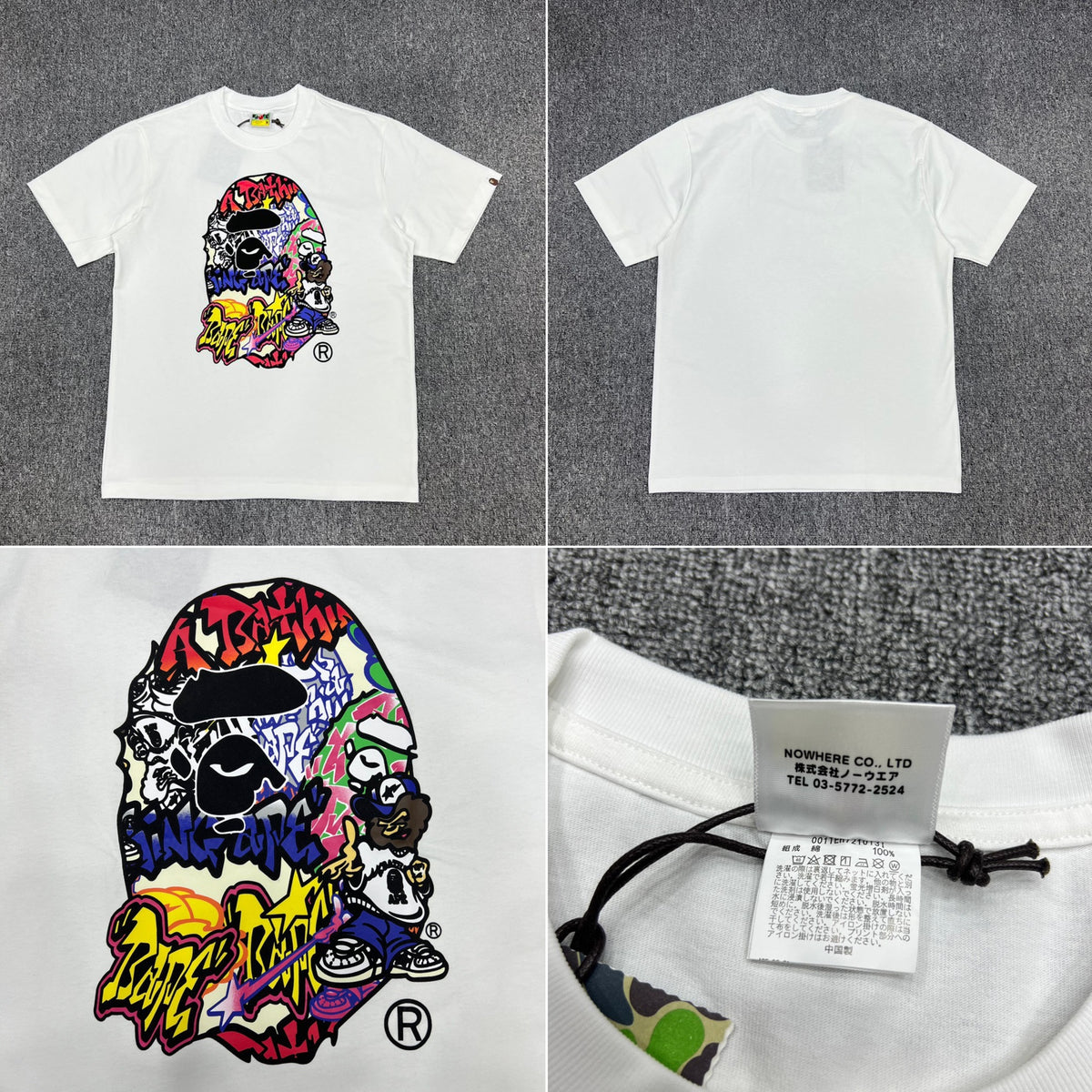 Bape Ape Head Camo Graphic Oversized Short Sleeve Tee Multi‑Style