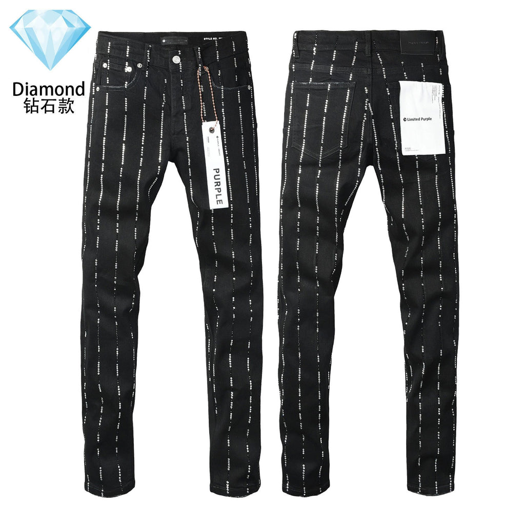 Purple Brand Rhinestone-Embellished Flared Jeans