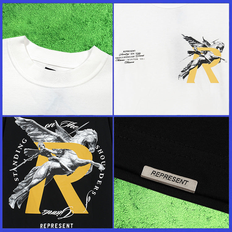 Represent Vintage Washed Graphic Short Sleeve Tee Streetwear Unisex