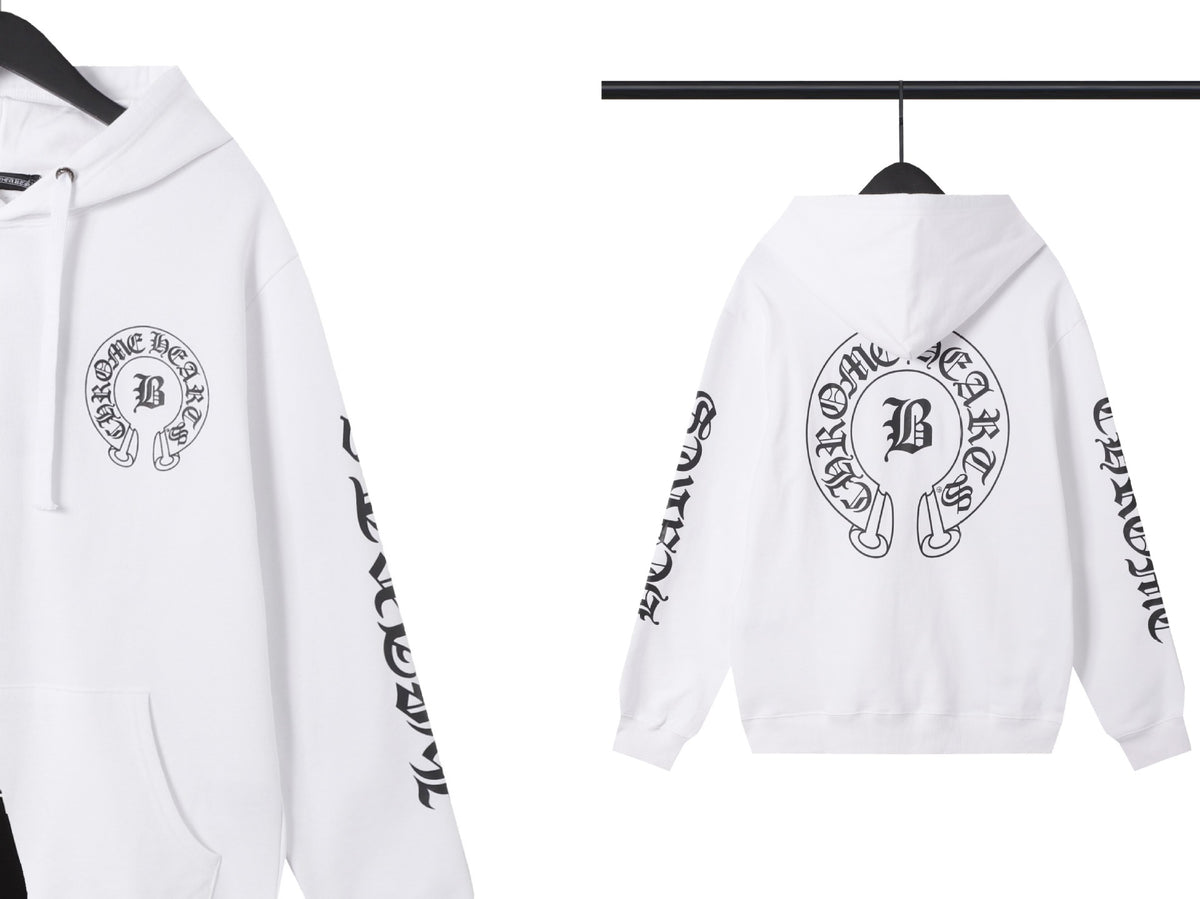 Chrome Hearts Horseshoe Cross Hoodie Goth Streetwear Graphic Pullover