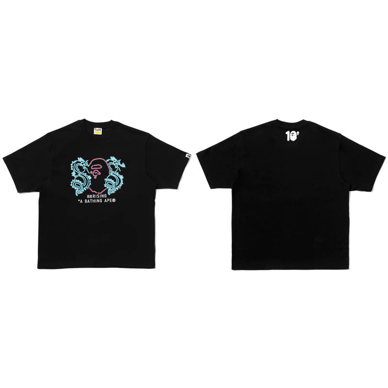 BAPE Ape Head & Shark Graphic Tee Loose Unisex Streetwear T-Shirt