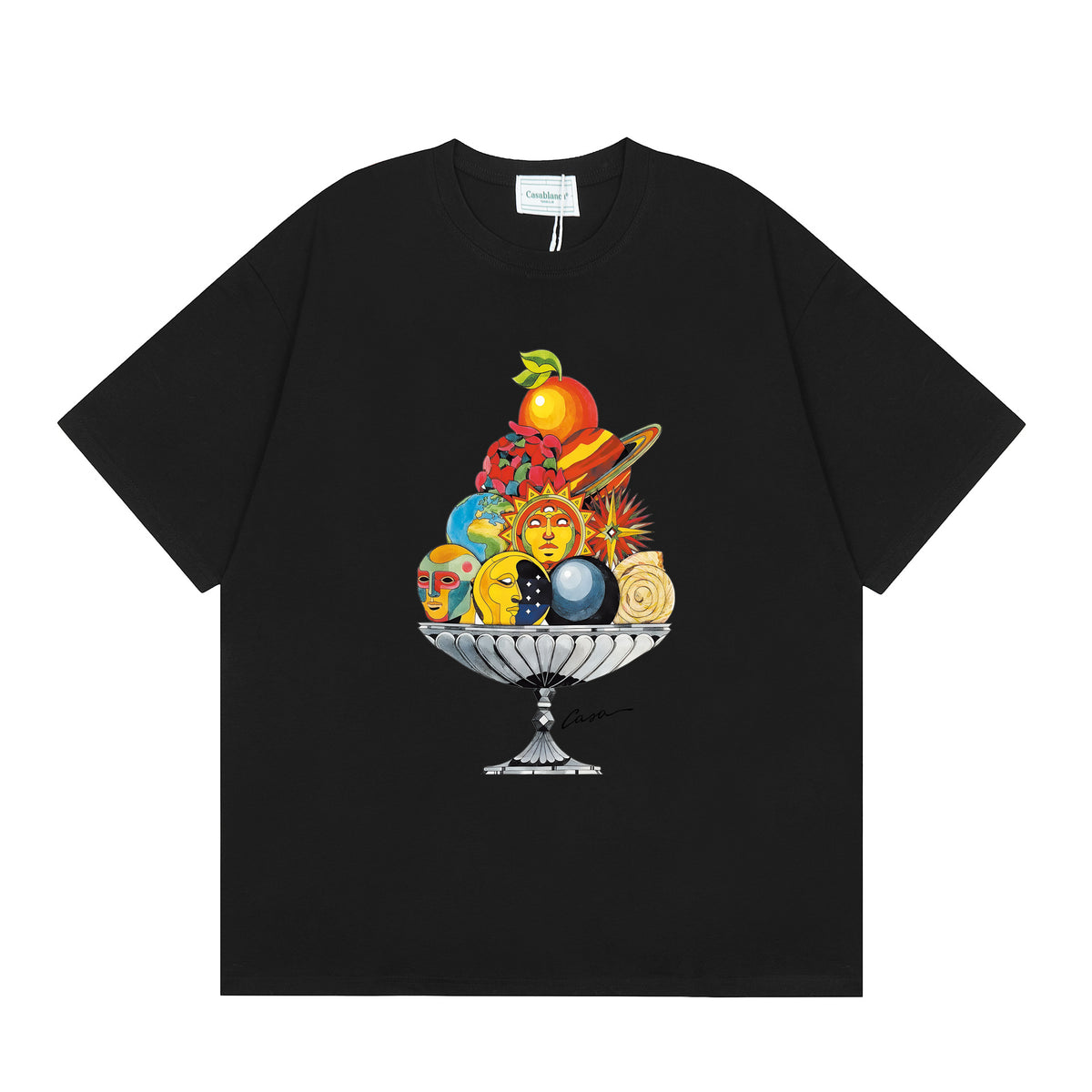 Casablanca Multi‑Artwork Vintage Graphic Oversized Tee Streetwear