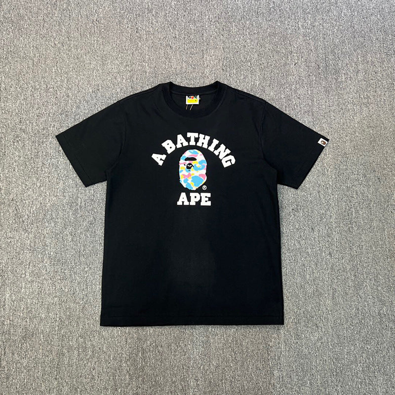 BAPE Ape Shark Graphic Print Loose Unisex Heavyweight Cotton T-Shirt