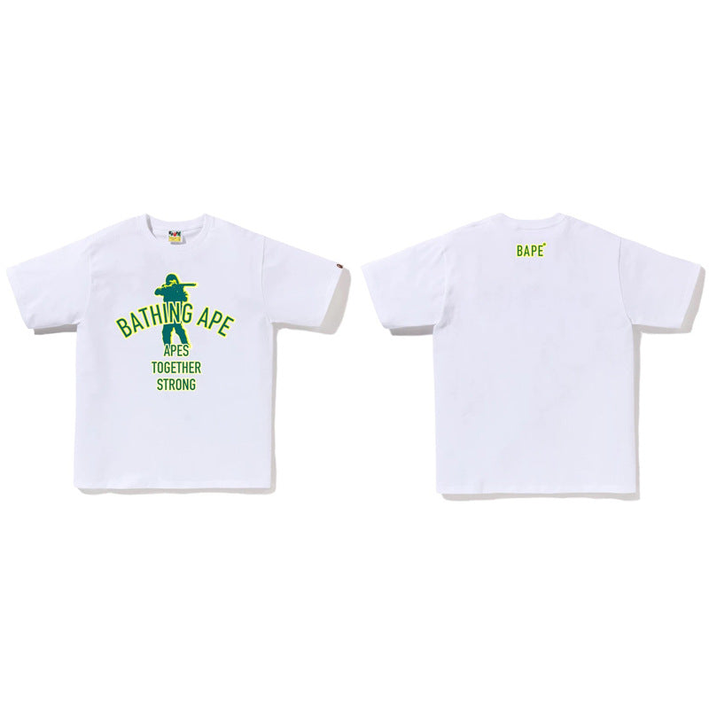 BAPE Ape Head & Shark Graphic Tee Loose Unisex Streetwear T-Shirt