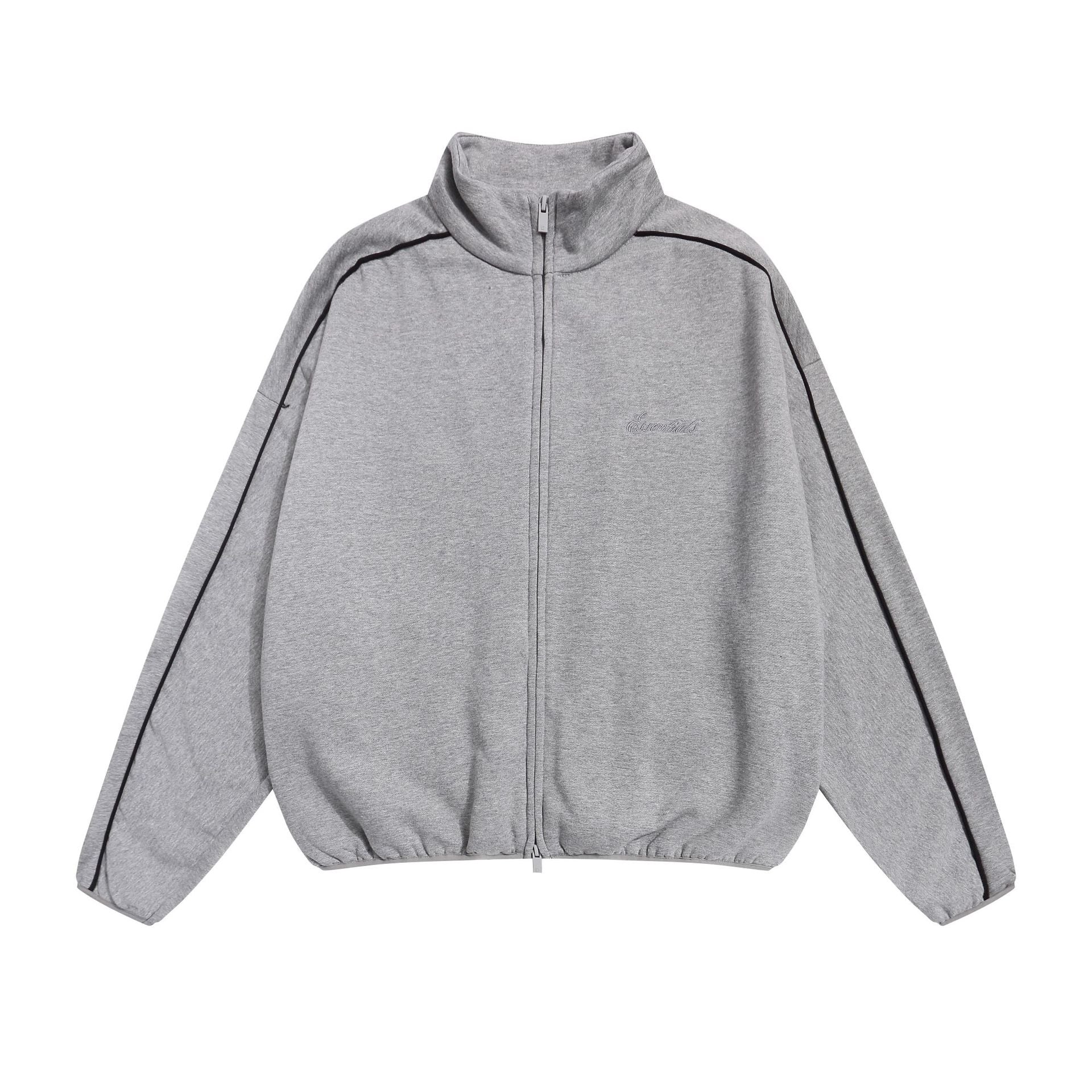 Fear Of God Stripe Small Letter Embroidery Fleece Zip Up Jacket Unisex
