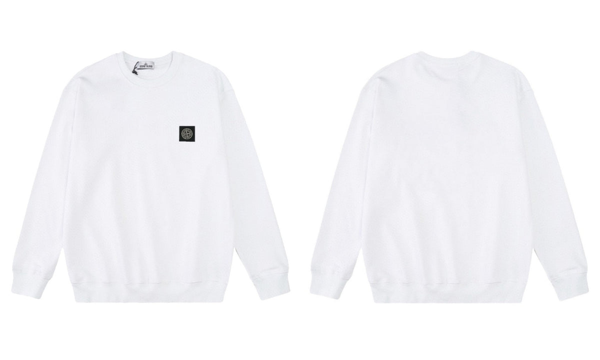 Stone Island Compass Print Crewneck Sweatshirt Men Autumn Pullover