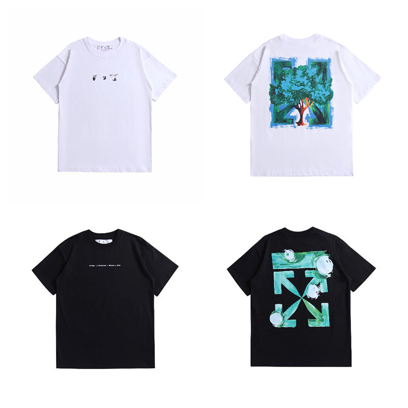 Off White Arrow Graphic Print Short Sleeve Tee Streetwear Unisex