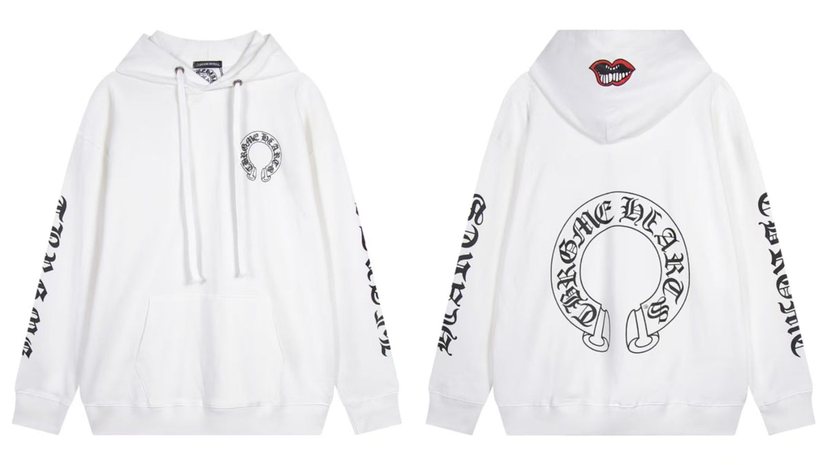 Chrome Hearts Gothic Graphic Print Pullover Hoodie Streetwear Unisex