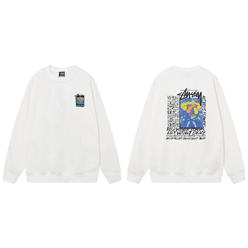 Stussy Graphic Crewneck Sweatshirt 8 Ball Dice Street Casual Pullover