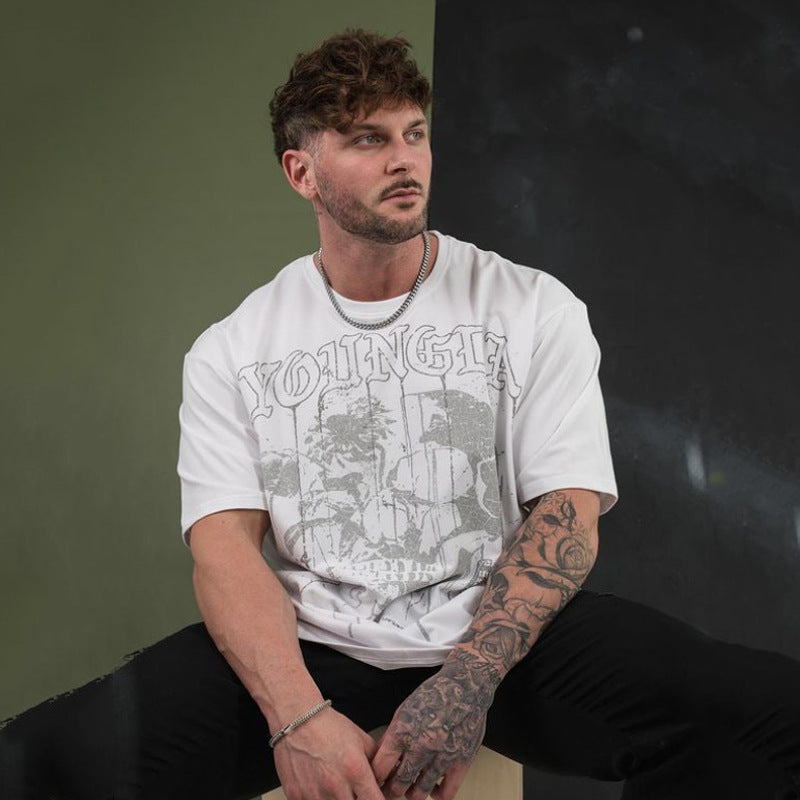 YOUNGLA 4116 Floral Skull Tees
