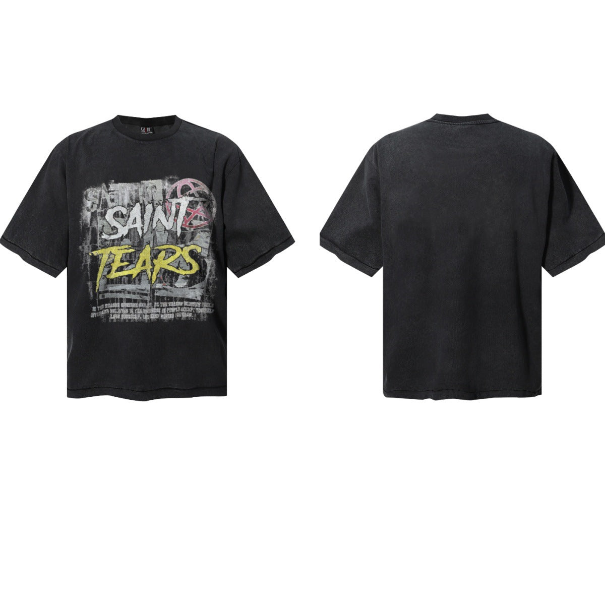 Saint Michael Vintage Washed Graphic Print Loose Streetwear T-Shirt