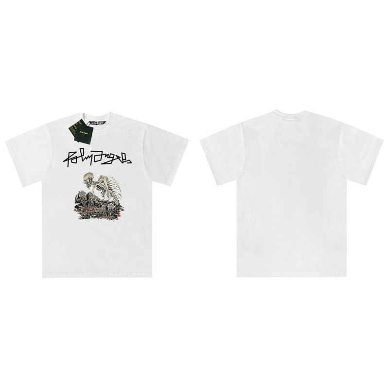 Palm Angels Graphic Print Tee Loose Crew Neck Streetwear T-Shirt