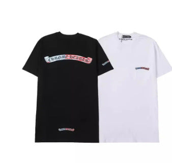 Chrome Hearts Color Sanskrit Cross Print Short Tee Unisex Y2K