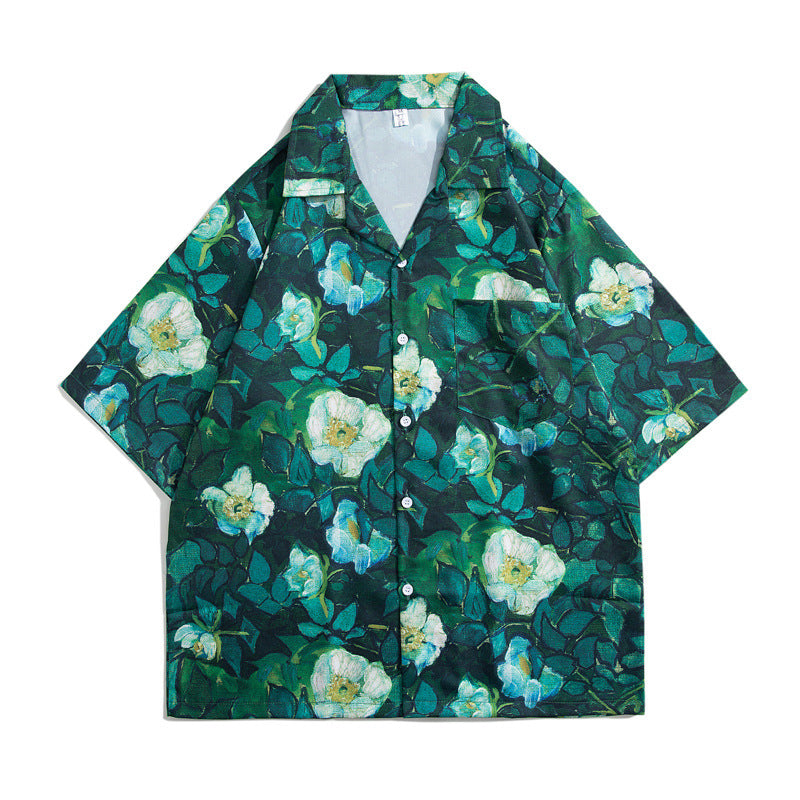 Mens Camp Collar Tropical Hawaiian Floral Short Sleeve Beach Shirt  South2101-2126