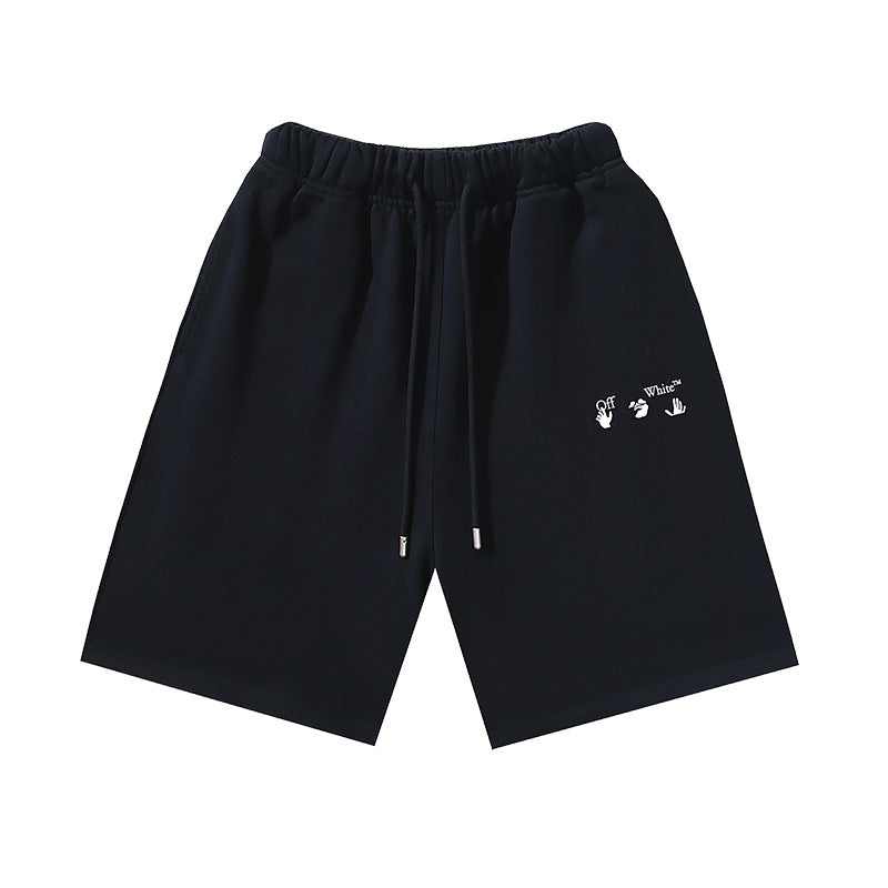 Off White Hand Letter Graphic Casual Shorts Unisex