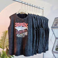 Vintage Washed Mens Tank Top Loose Graphic Summer Sleeveless Vest