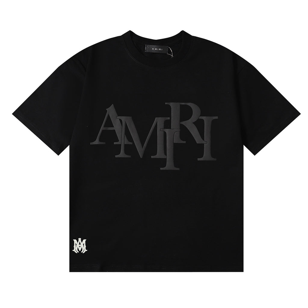 Amiri Rose Skull Letter Graphic Short Sleeve Tee Streetwear Unisex
