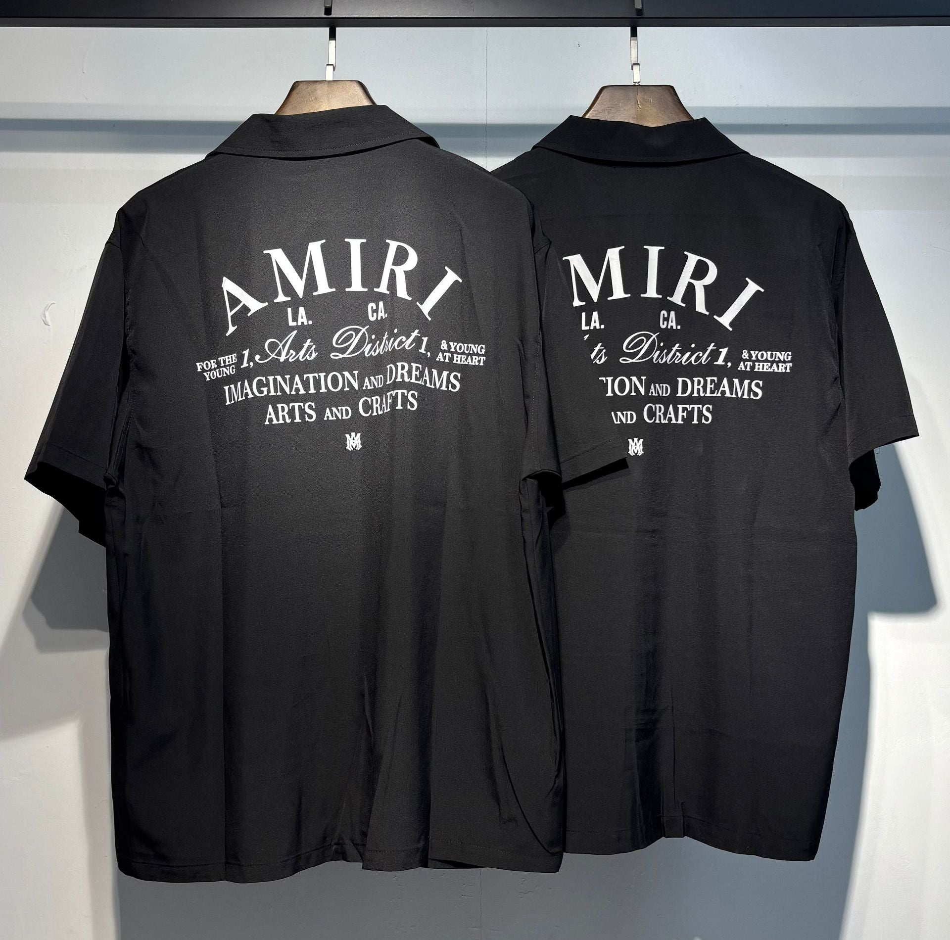 Camp Collar Arch Letter Print Loose Short Sleeve Shirt