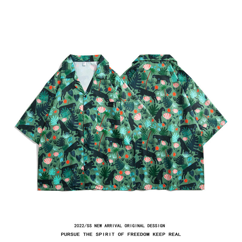 Mens Camp Collar Tropical Hawaiian Floral Short Sleeve Beach Shirt  South2101-2126