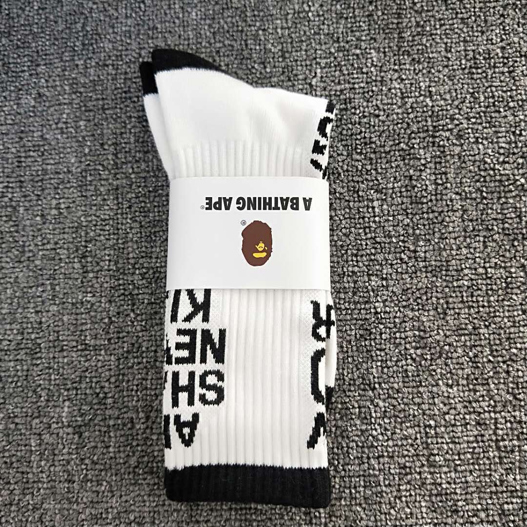 BAPE Ape Head Crew Socks Multi Graphic Prints