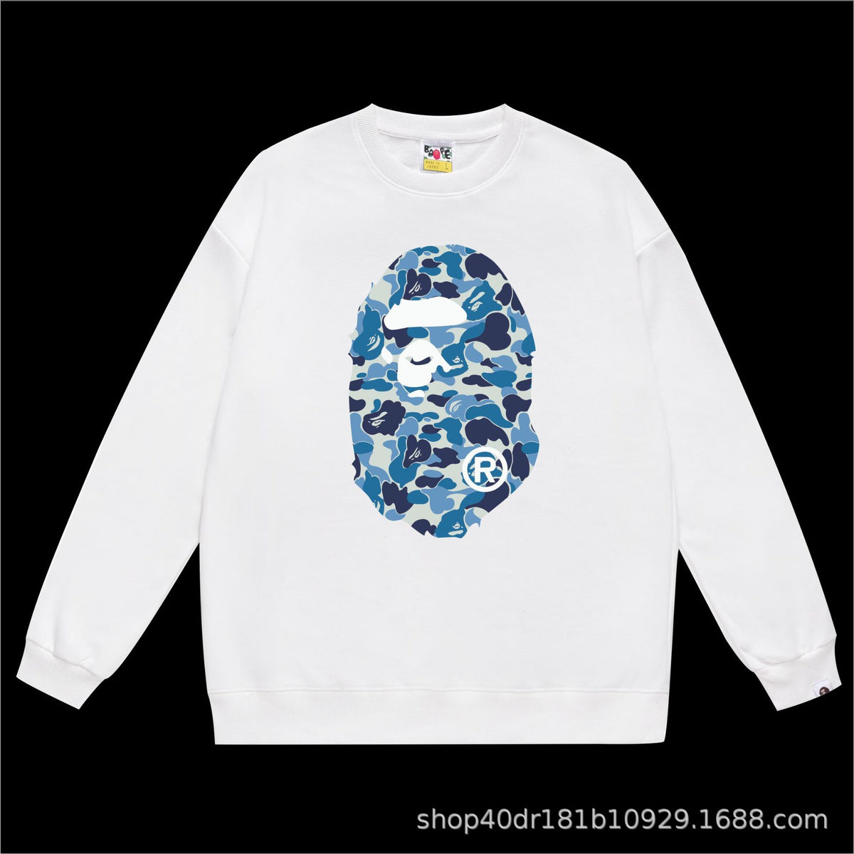 BAPE Crewneck Sweatshirt Ape Head Multi Graphic Street Pullover
