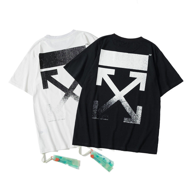 Off‑White Melt Arrow Gradient Splash Ink Crew Neck T‑Shirt Unisex