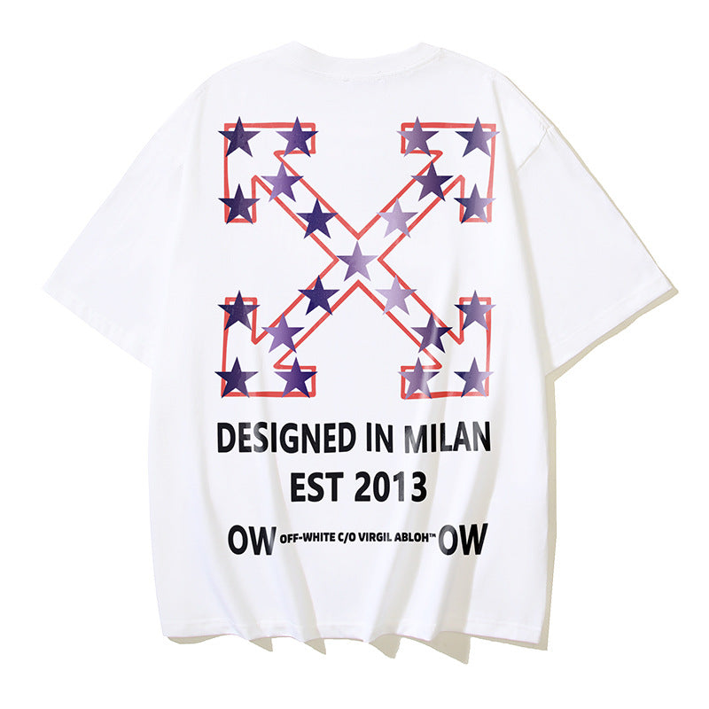 Off‑White Multi‑Sketch Arrow Graphic Oversized Tee Streetwear Unisex