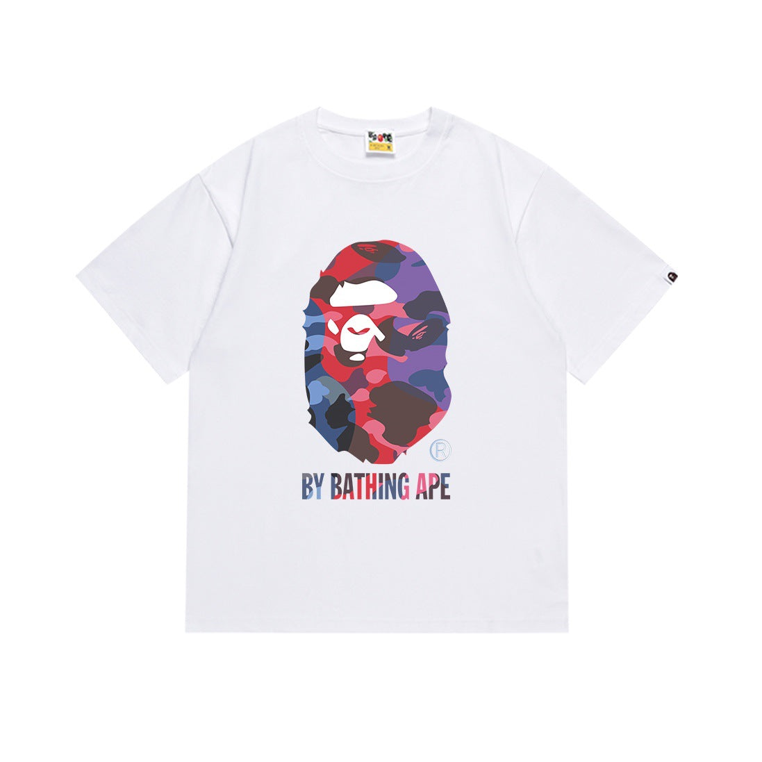 Bape Multi‑Camo Ape Head Graphic Oversized Tee Streetwear Unisex