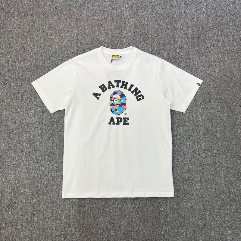 BAPE Ape Shark Graphic Print Loose Unisex Heavyweight Cotton T-Shirt
