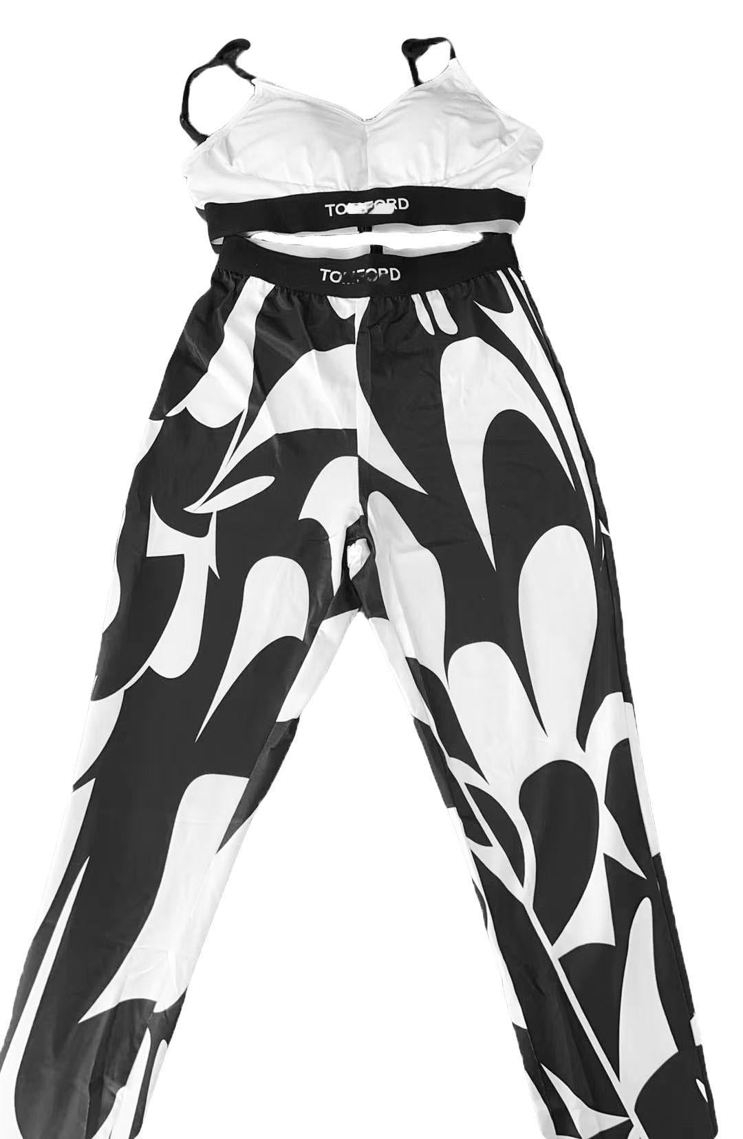 Tom Ford Abstract Print Crop Cami High Waist Leggings 2 Piece Set Women