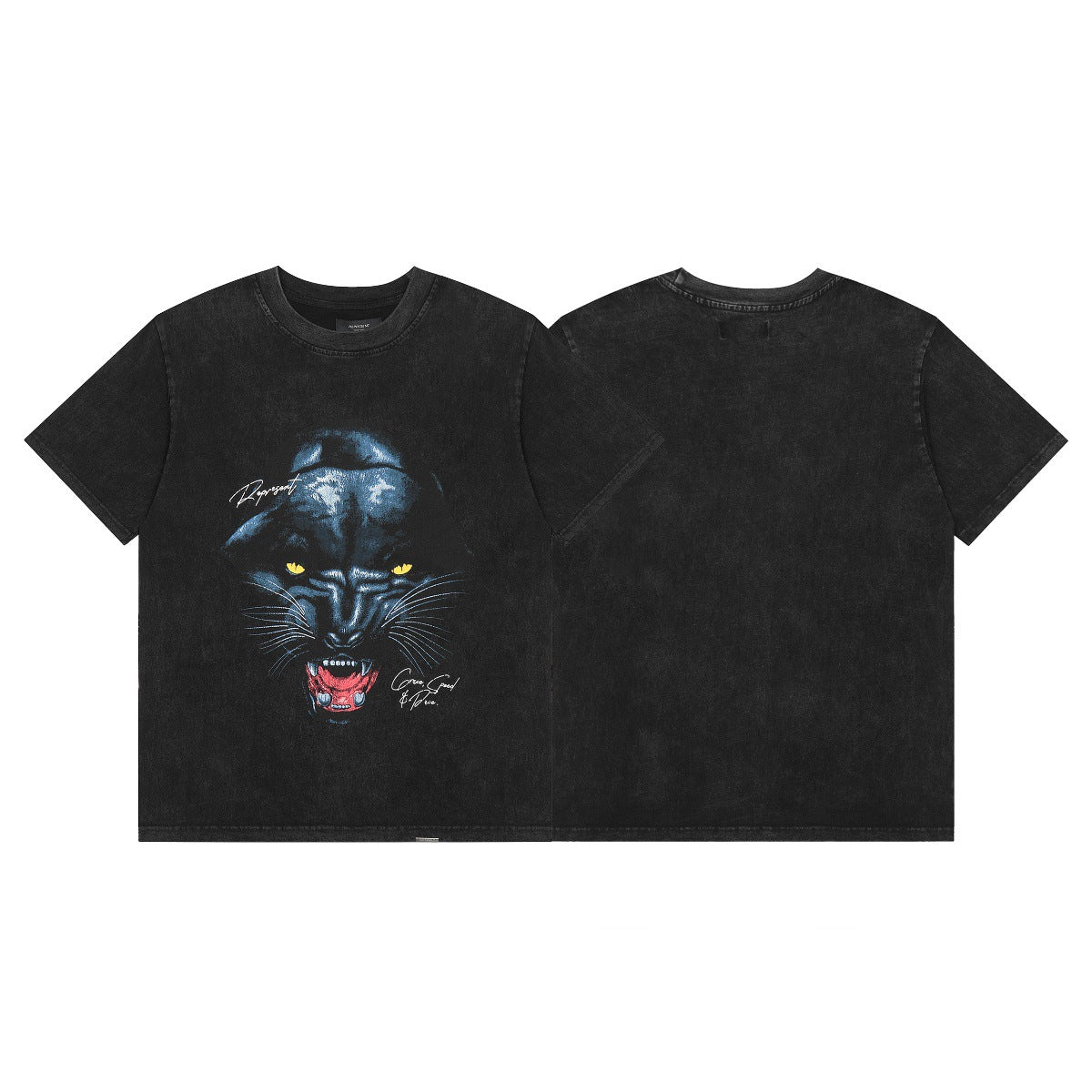 Represent Shark Washed Graphic Oversized Tee Streetwear Unisex