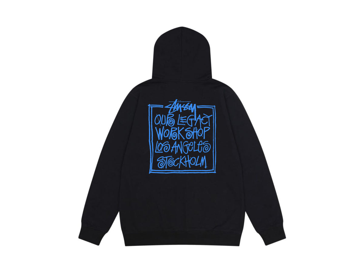 Stussy Zip Up Hoodie Multi Graphic Letter Print Streetwear Jacket