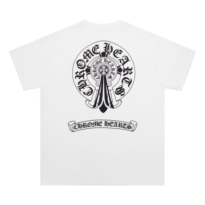 Chrome Hearts Horseshoe Cross Floral Crew Neck T‑Shirt Unisex