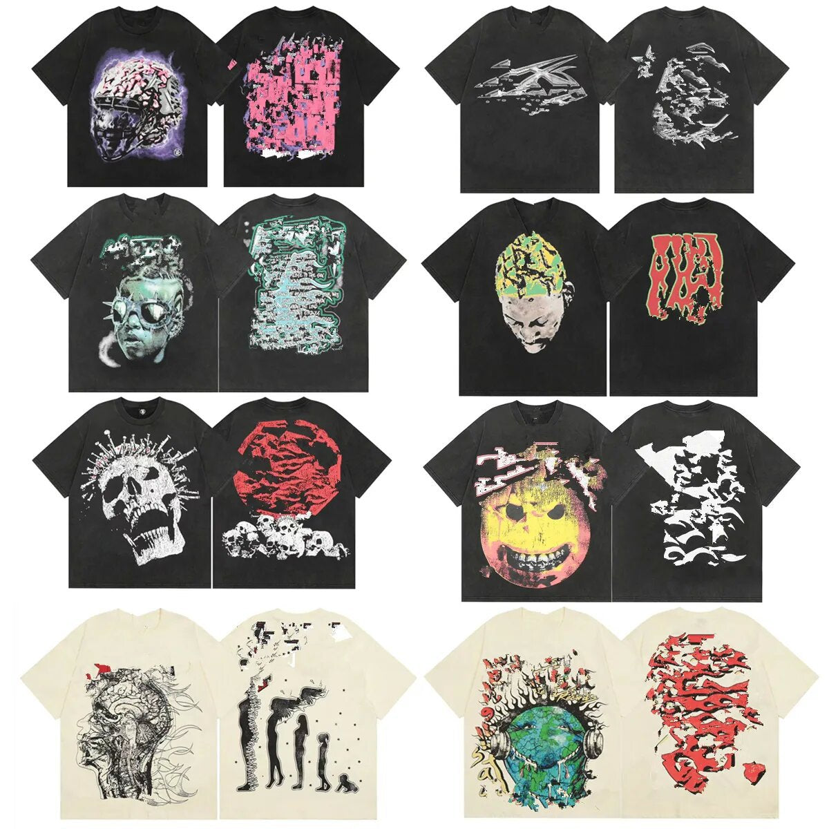 Y2K Hellstar Style Graphic Unisex Oversized Streetwear Cotton Tee