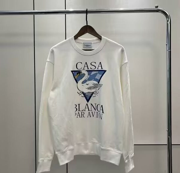 Casablanca Tennis Club Graphic Crewneck Sweatshirt Men Casual Pullover