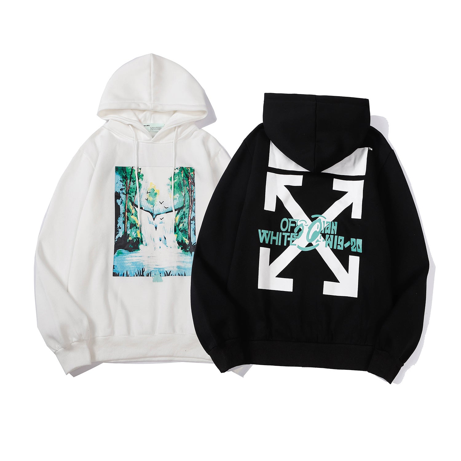 Off White Arrow Graphic Print Hoodie Streetwear Unisex