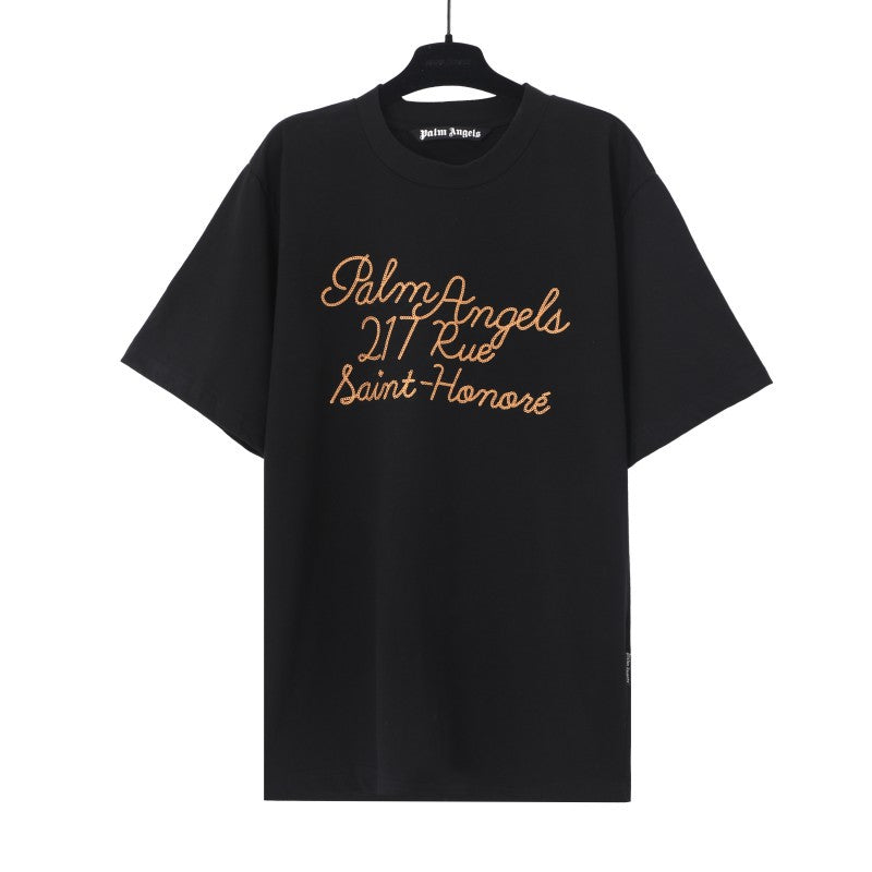 Palm Angels Graffiti Flame Palm Tree Graphic Oversized Tee Streetwear