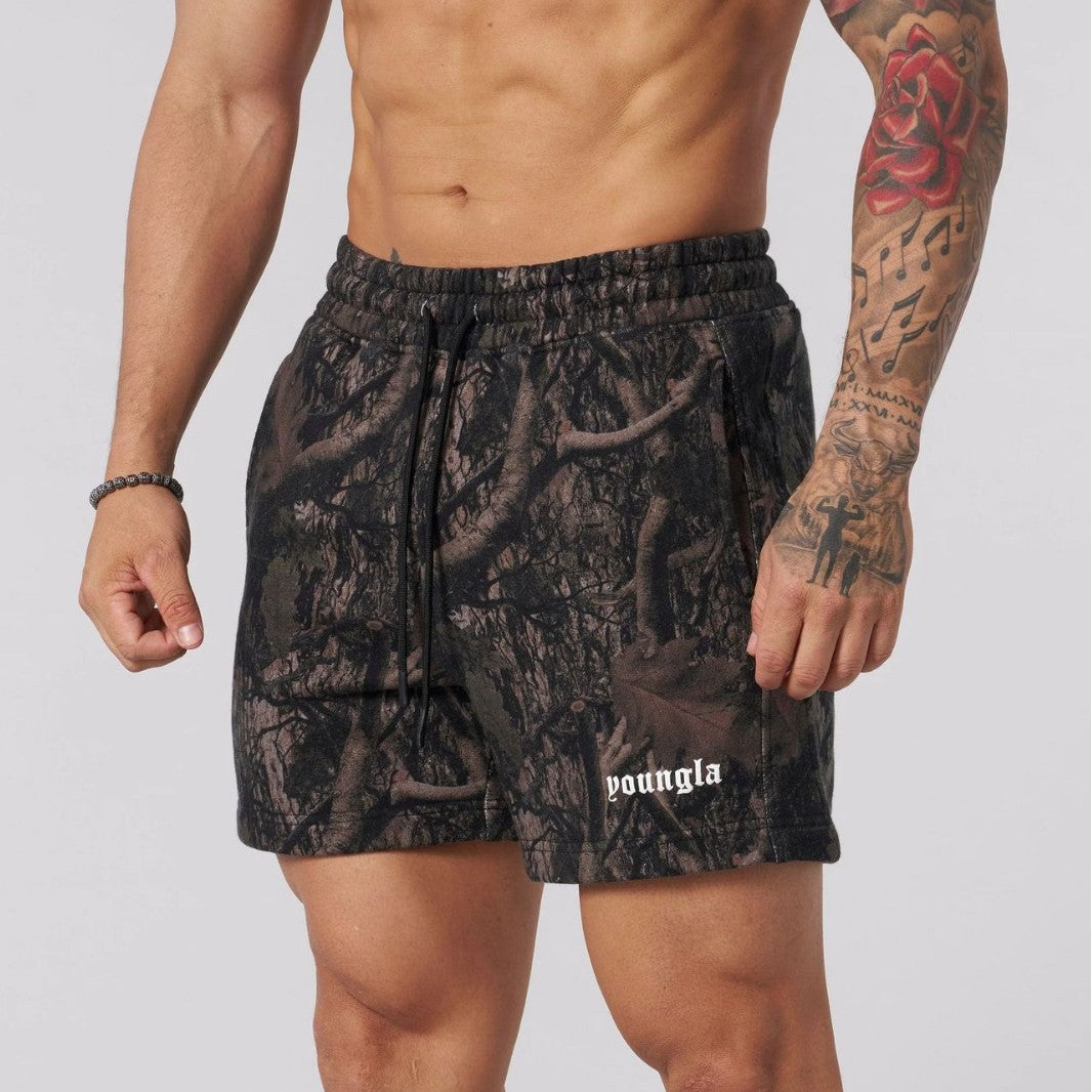YOUNGLA 1118 Tree Camo Cotton Shorts