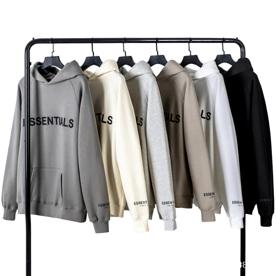 Fear Of God Essentials Silicone Letter Print Fleece Hoodie Unisex
