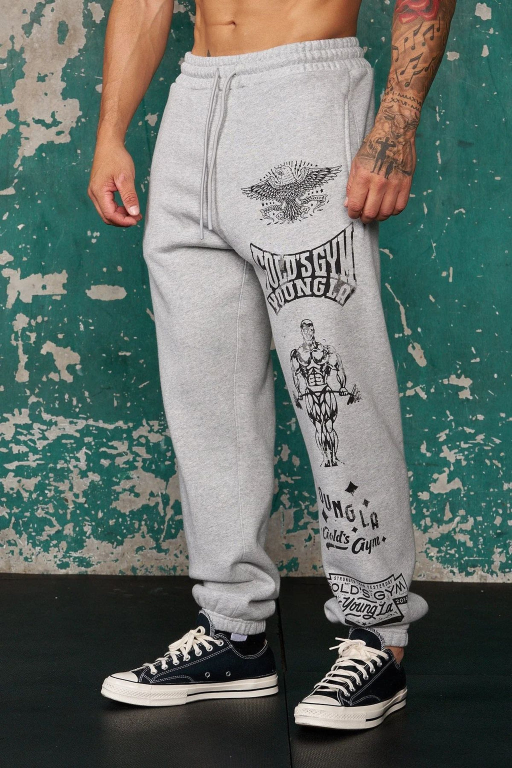 YOUNGLA 2143 Golds Gym Immortal Joggers