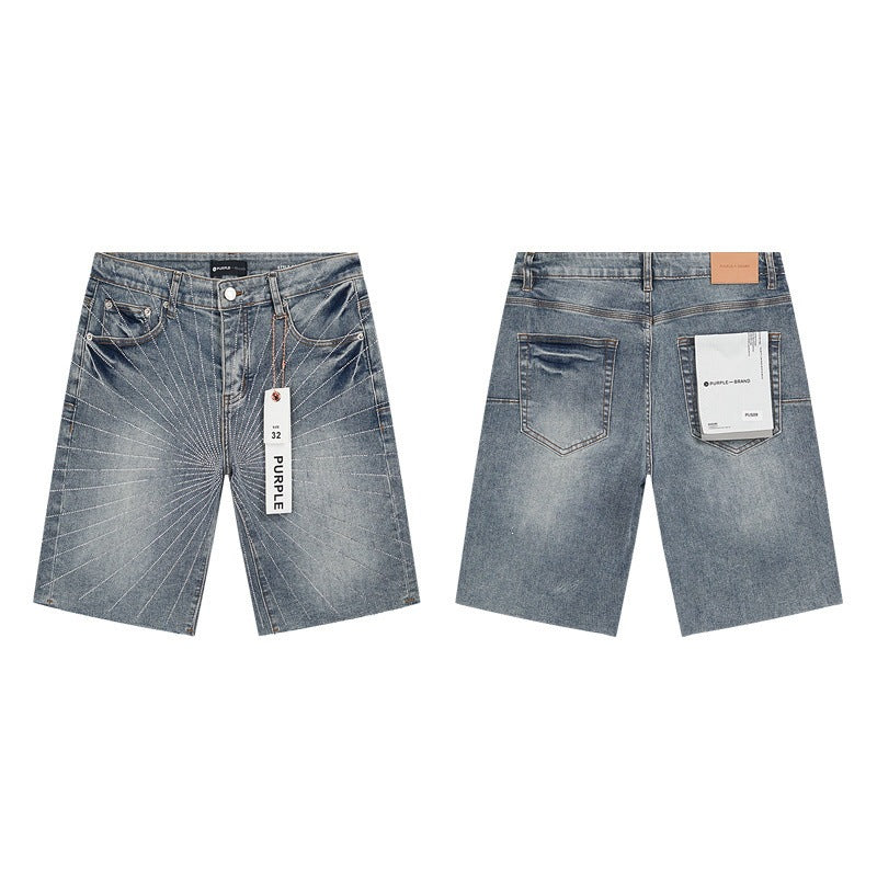 Purple Brand Distressed Loose Fit Denim Shorts Unisex