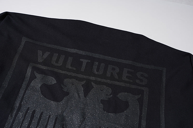 Vulture Eagle Crest Graphic Streetwear Oversized Batwing Long Sleeve T Shirt